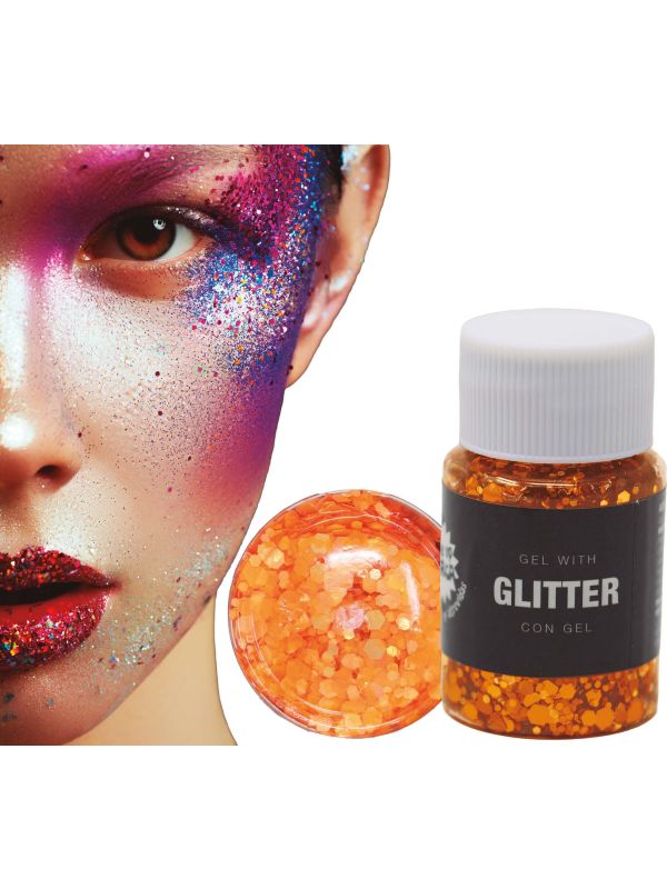 Glitter gel oranje 20g