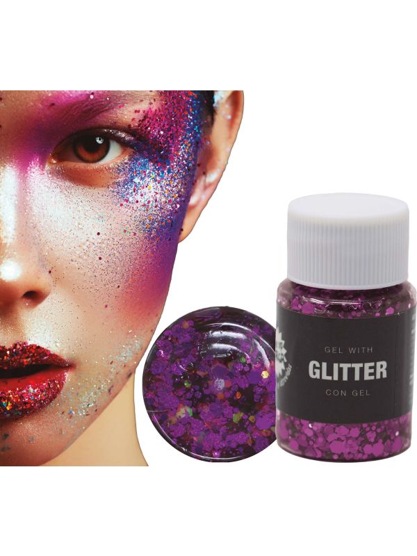 Glitter gel paars 20g main product photo