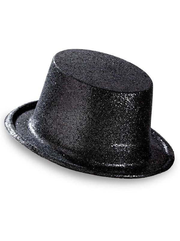 Glitter hoge hoed zwart main product photo