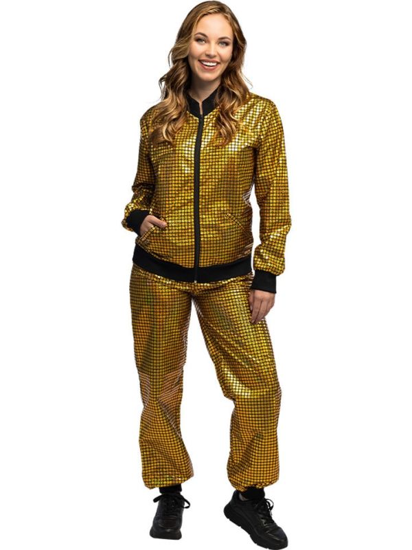Glitter Retro Trainingspak Goud Dames