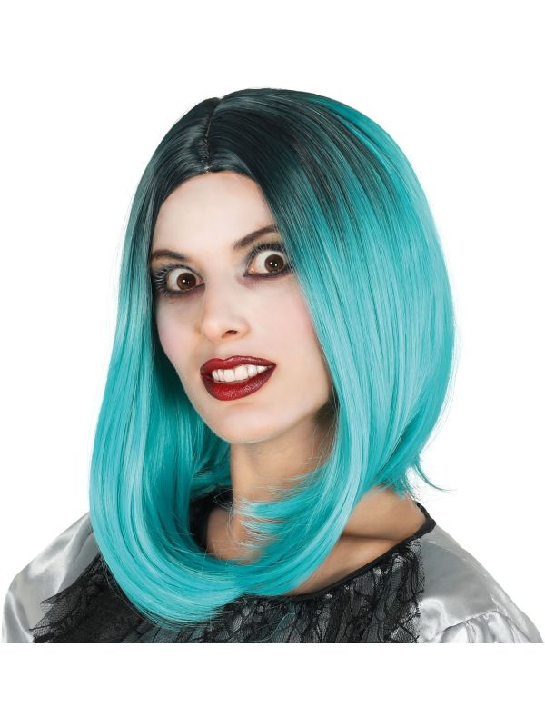 Gothic boblijn pruik blauw main product photo