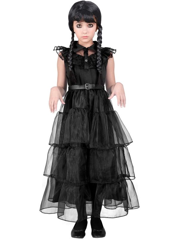 Gothic Kostuum Zwart Meisjes Wednesday Addams