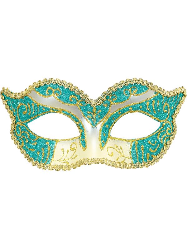 Goud-blauwe glitters hertogin oogmasker main product photo