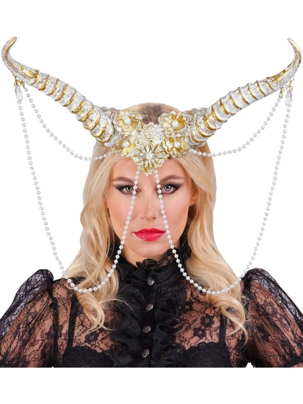 Goud met Witte Hoofdband met Hoorns