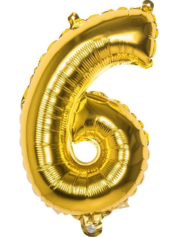Gouden ballon cijfer 6