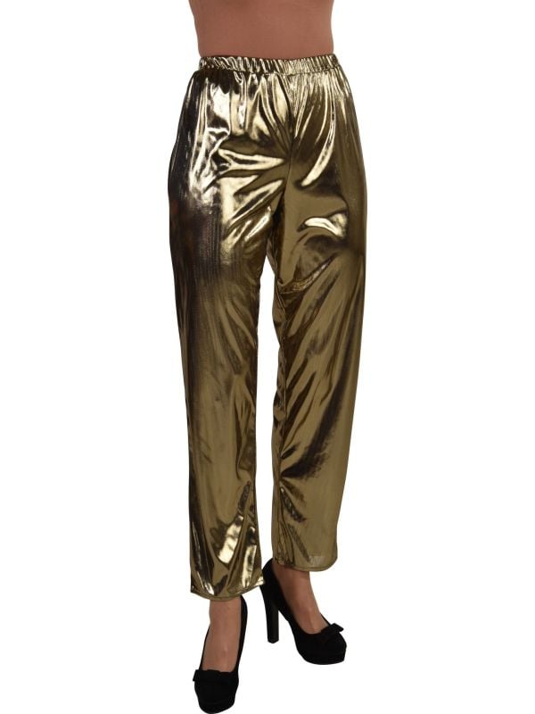 Gouden glimmende broek vrouwen main product photo