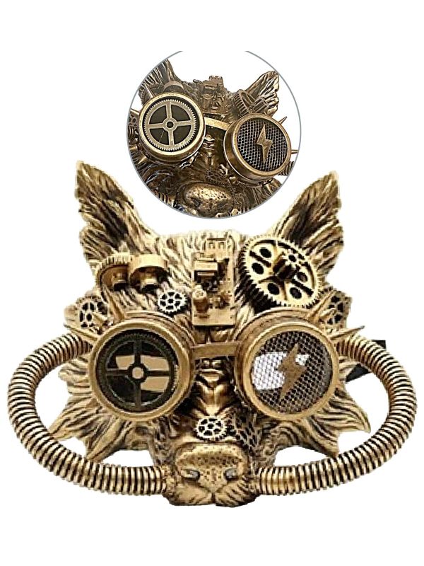 Gouden Punk Masker Wolf