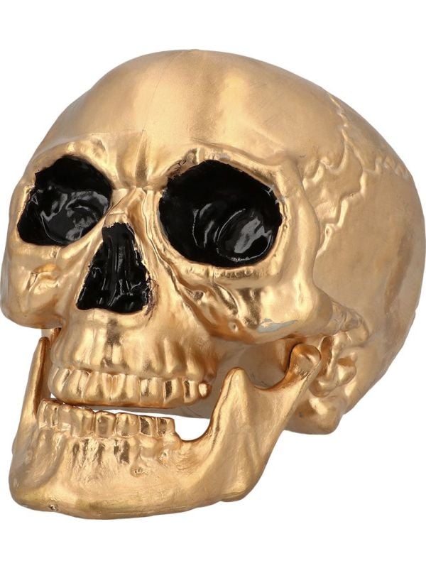 Gouden Schedel met Beweegbare Kaak Halloween Decoratie main product photo