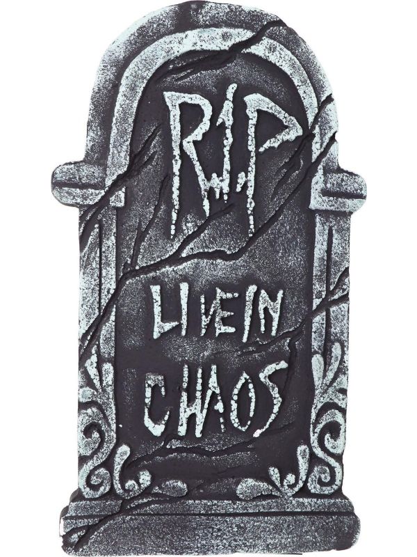 Grafsteen 'Live in chaos' 43 x 22 cm halloween