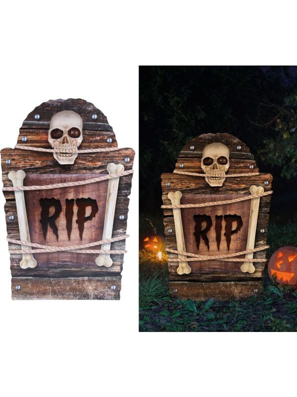 Grafsteen met schedel 56 cm halloween
