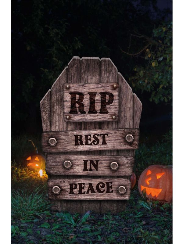 Grafsteen 'Rest in peace' 56 cm halloween