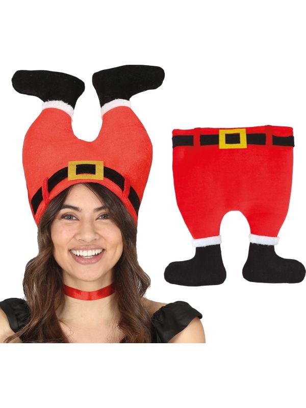 Grappige kerstman ondersteboven muts