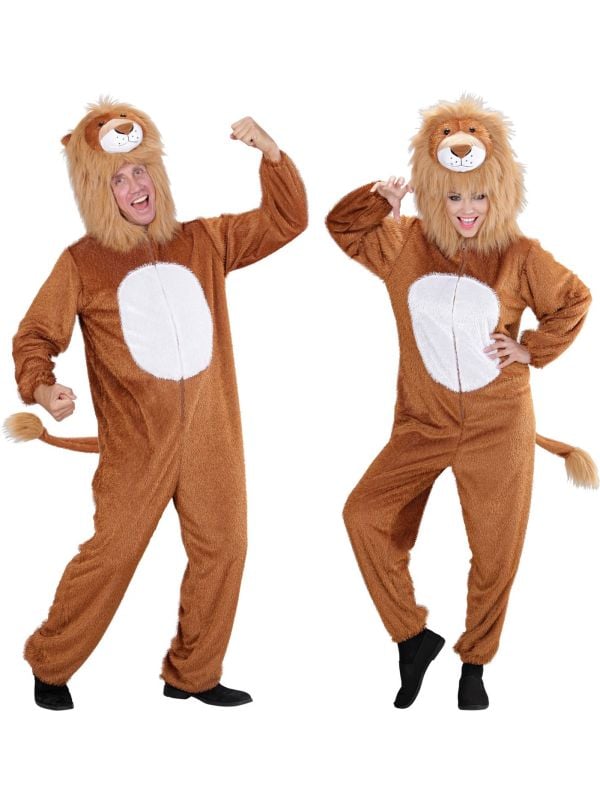Grappige leeuw onesie volwassenen