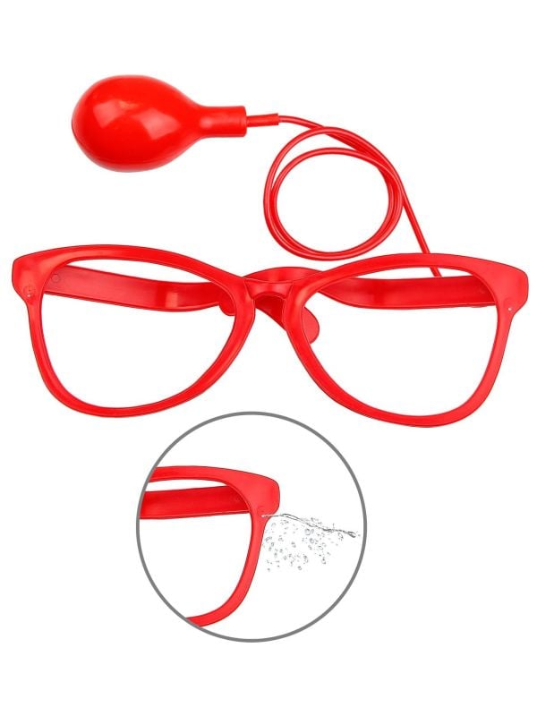 Grappige waterspuitende feestbril rood main product photo