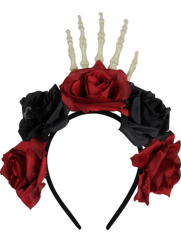 Gravedigger Diadeem Rozen Skelet Hand Halloween