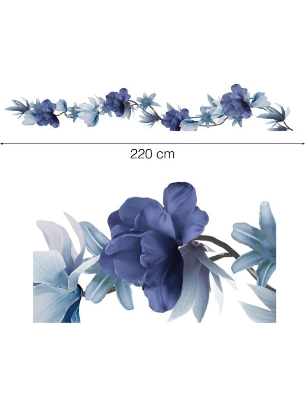 Grijze bloemenslinger 220 cm