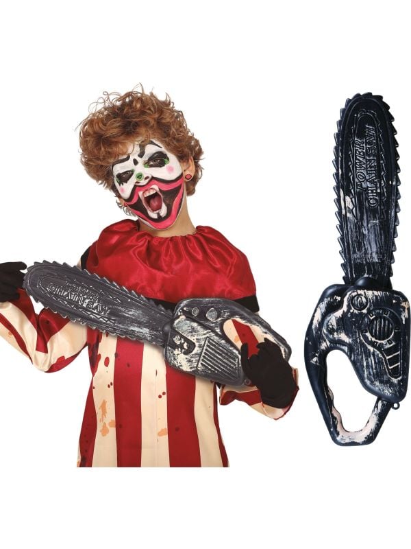 Grijze kettingzaag 50 cm halloween