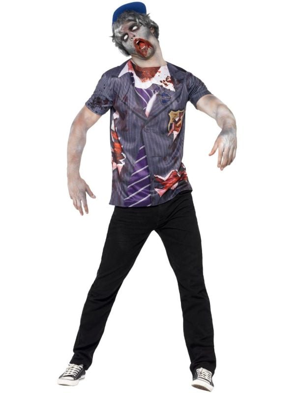 Grijze student zombie outfit main product photo