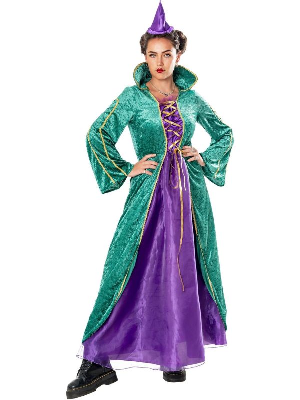 Groen Paarse Heks Outfit Vrouwen