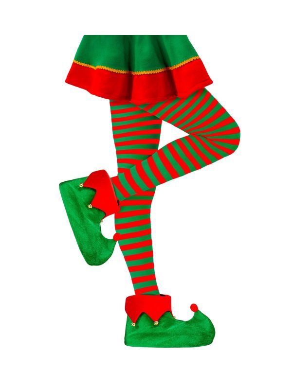 Groen Rode Strepen Panty Dames