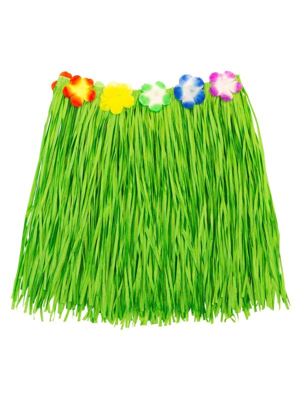 Groene Hawaii Minirok met Bloemenriem