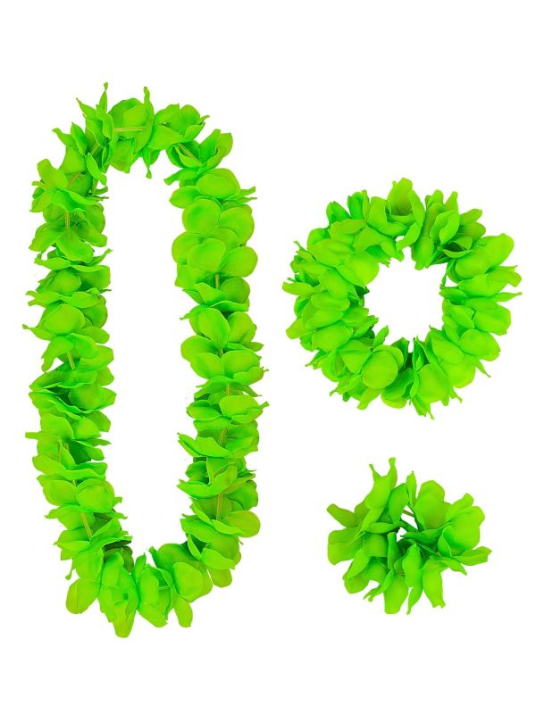 Groene Hawaii Verkleedset Bloemenkransen