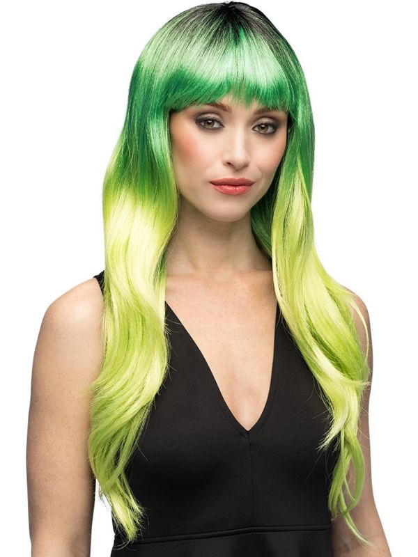 Groene Heksen Pruik Dames