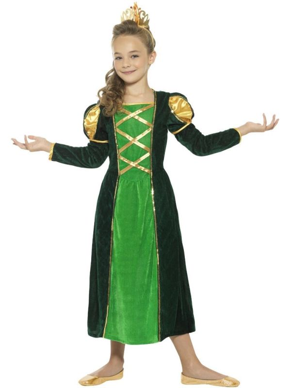 Groene middeleeuwse prinsessenjurk main product photo