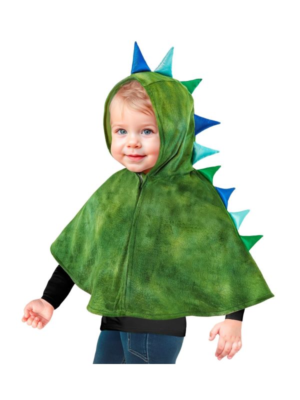 Groene Pluche Dino Pocho Cape met Capuchon Kind 98 cm