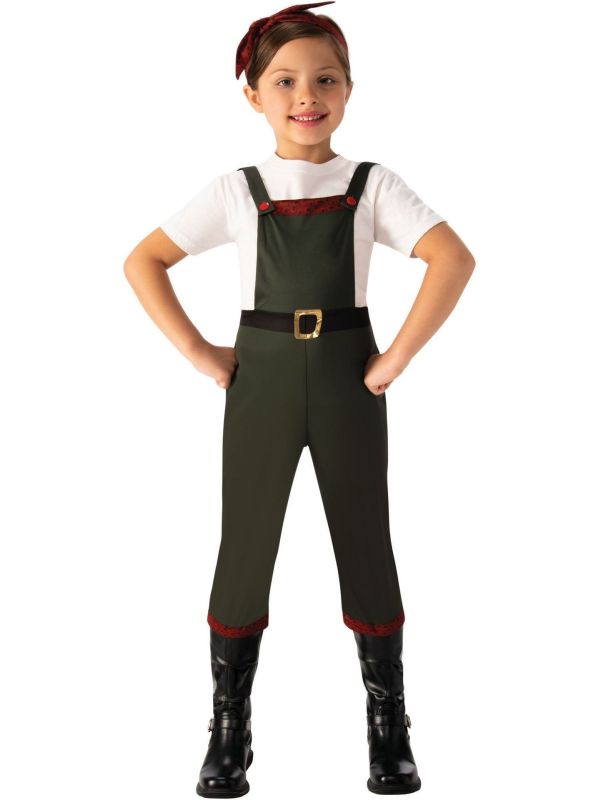 Groene Werker Overall met Bandana Meisjes