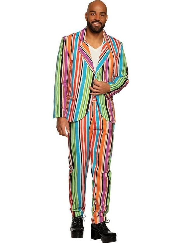 Groovy disco kostuum heren gestreept