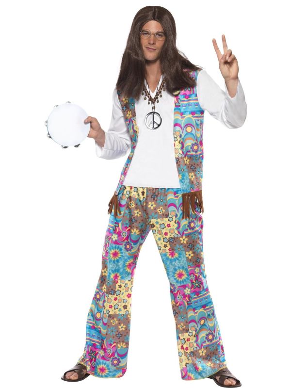 Groovy hippie kostuum heren