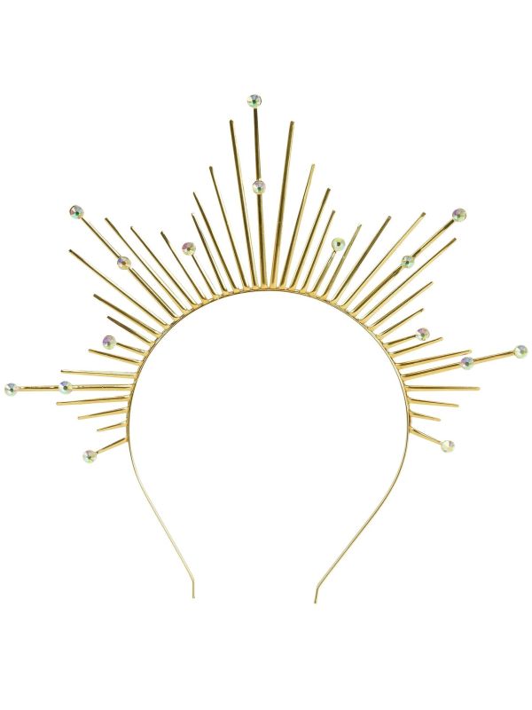 Haarband Goud met Roze Stenen