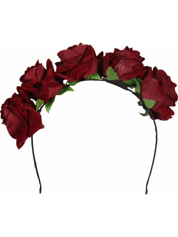 Haarband met Rode Rozen Day of the Dead Halloween