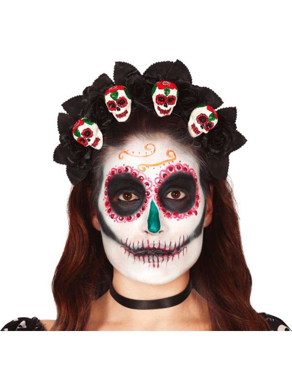 Haarband schels en bloemen day of the dead main product photo