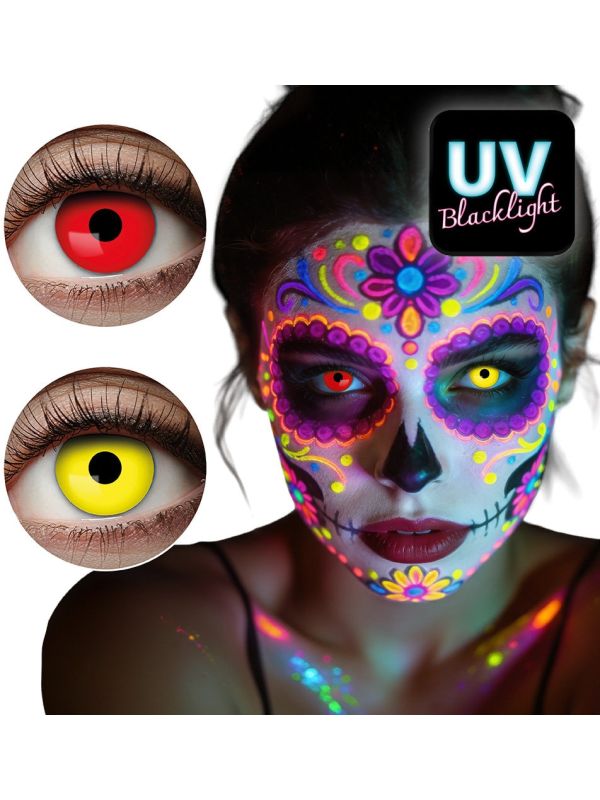 Halloween 1-maands duolenzen UV Rood Geel