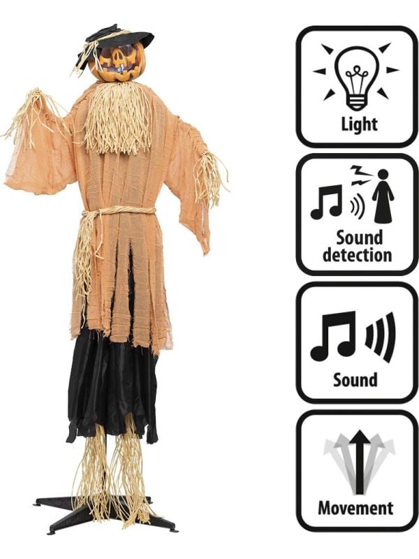 Halloween Decoratie Boze Pompoen licht, geluid & beweging