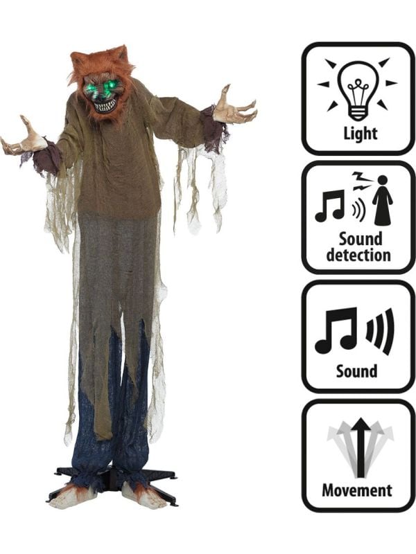 Halloween decoratie Enge Wolf licht, geluid & beweging
