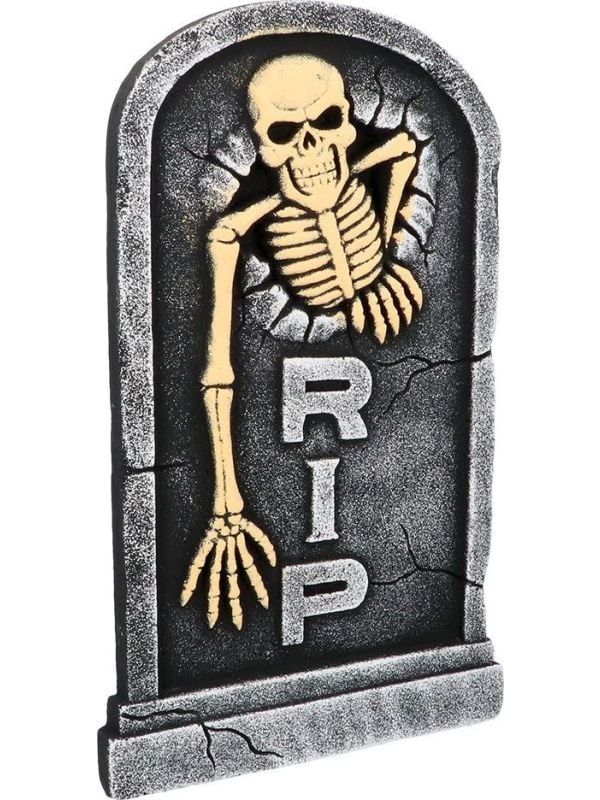 Halloween Decoratie Grafsteen Skelet 'RIP'