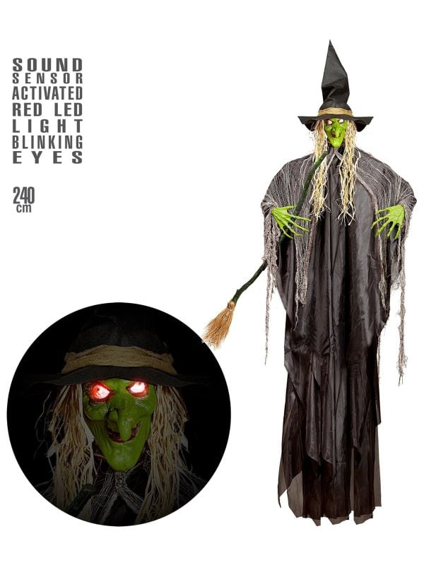 Halloween decoratie groene griezel heks