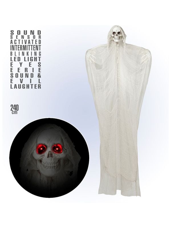 Halloween decoratie witte magere hein