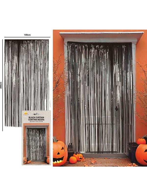 Halloween decoratie zwart gordijn