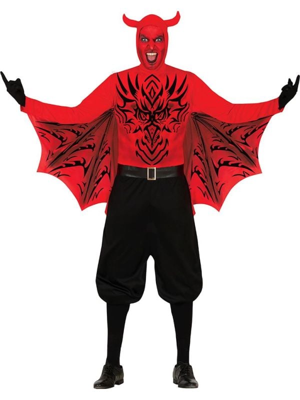 Halloween duivel outfit heren met vleugels