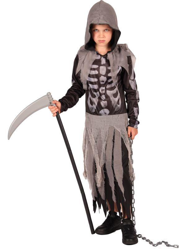 Halloween Grim Reaper Kostuum Jongens Zwart Grijs