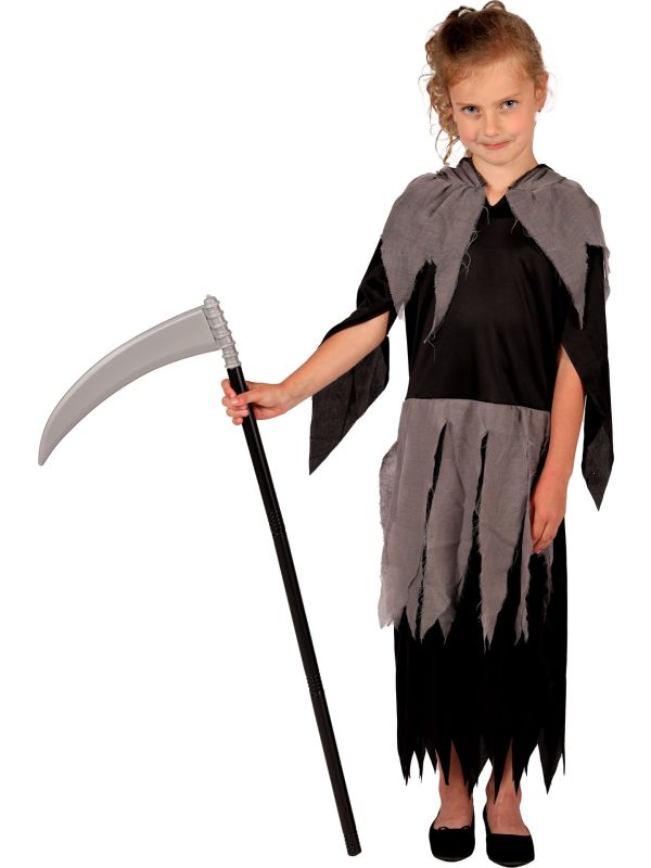 Halloween Grim Reaper Kostuum Meisjes Zwart Grijs