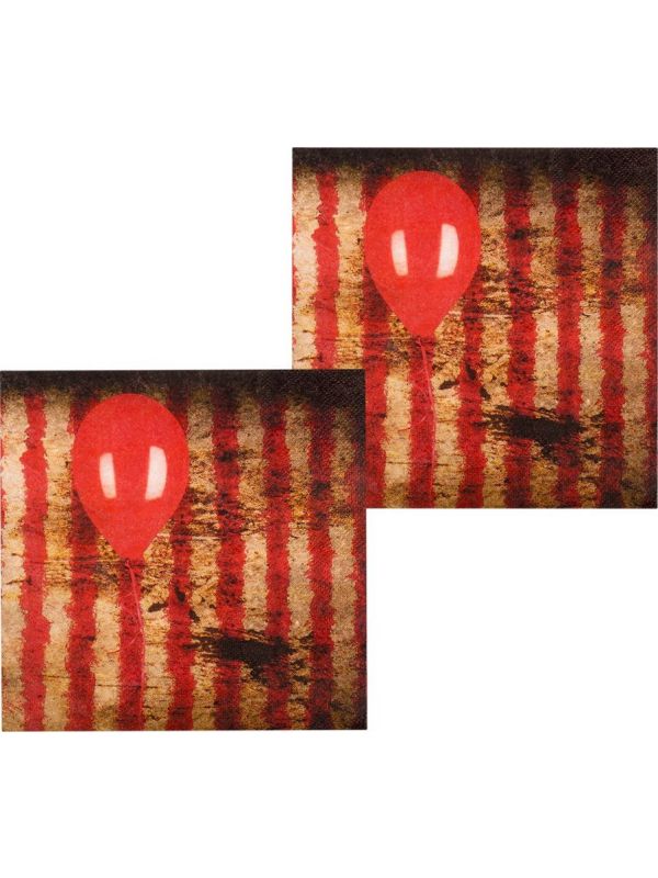 Halloween horror clown servetten 12x