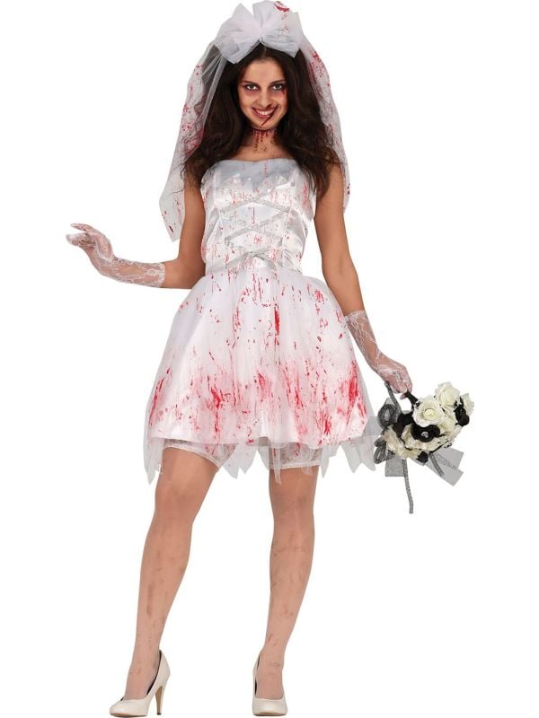 Halloween killer bride bruidsjurk dames