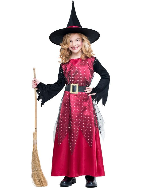 Halloween Rode Heksenoutfit voor Meisjes