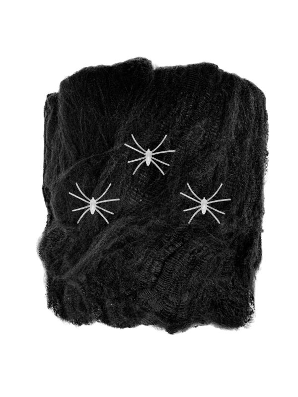 Halloween Spinnenweb Zwart met Lichtgevende Spinnen