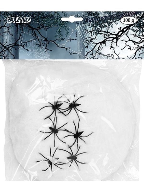 Halloween spinrag wit met spinnen